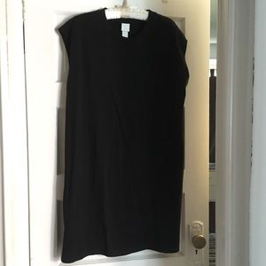 Black Cotton Sleeveless Shift Dress M NWT